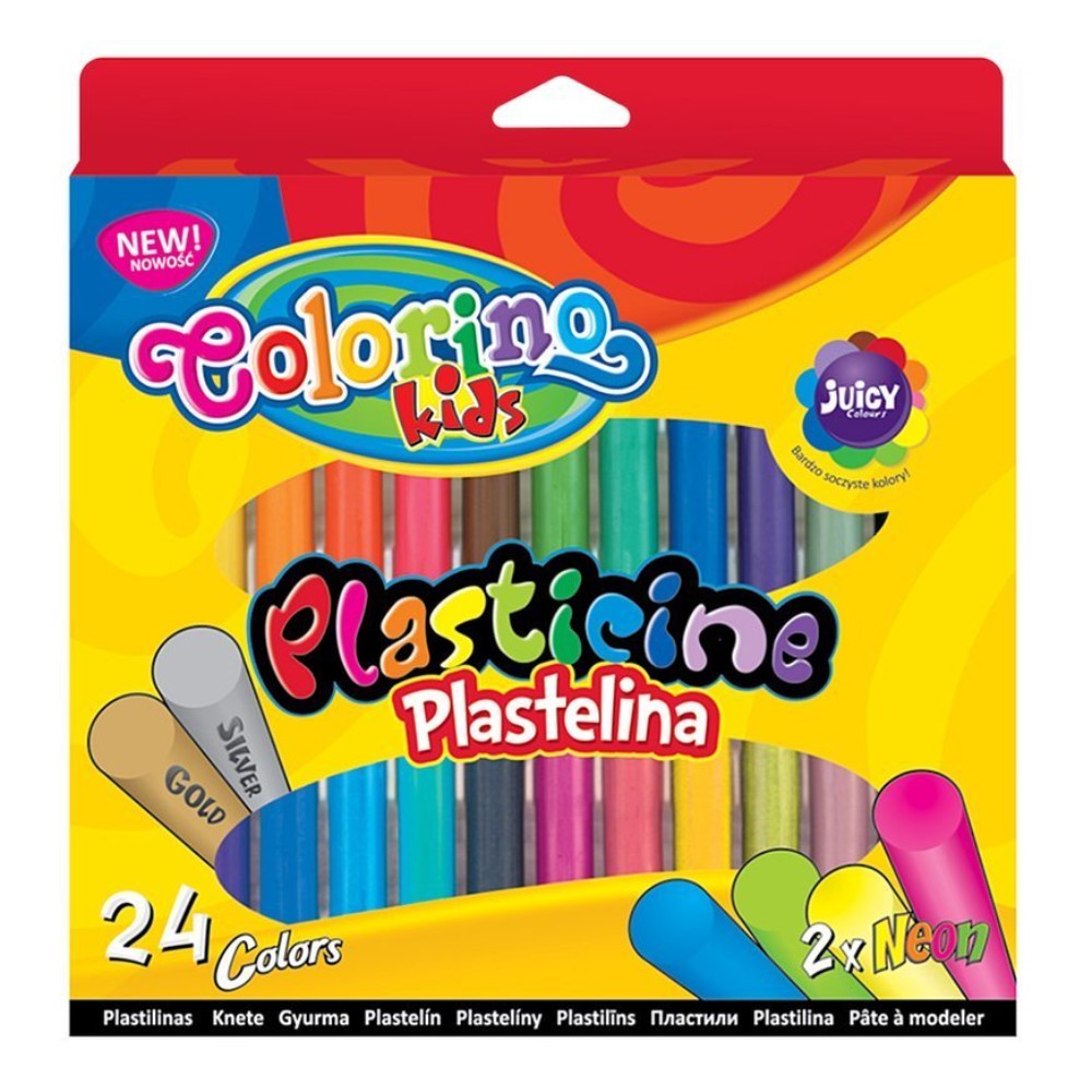 Пластилин для детской лепки Colorino, 24 цвета, круглый
