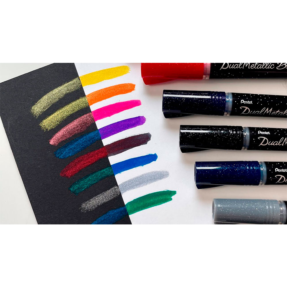 Маркер-кисть "Dual Metallic Brush", фиолетовый металлик - 4