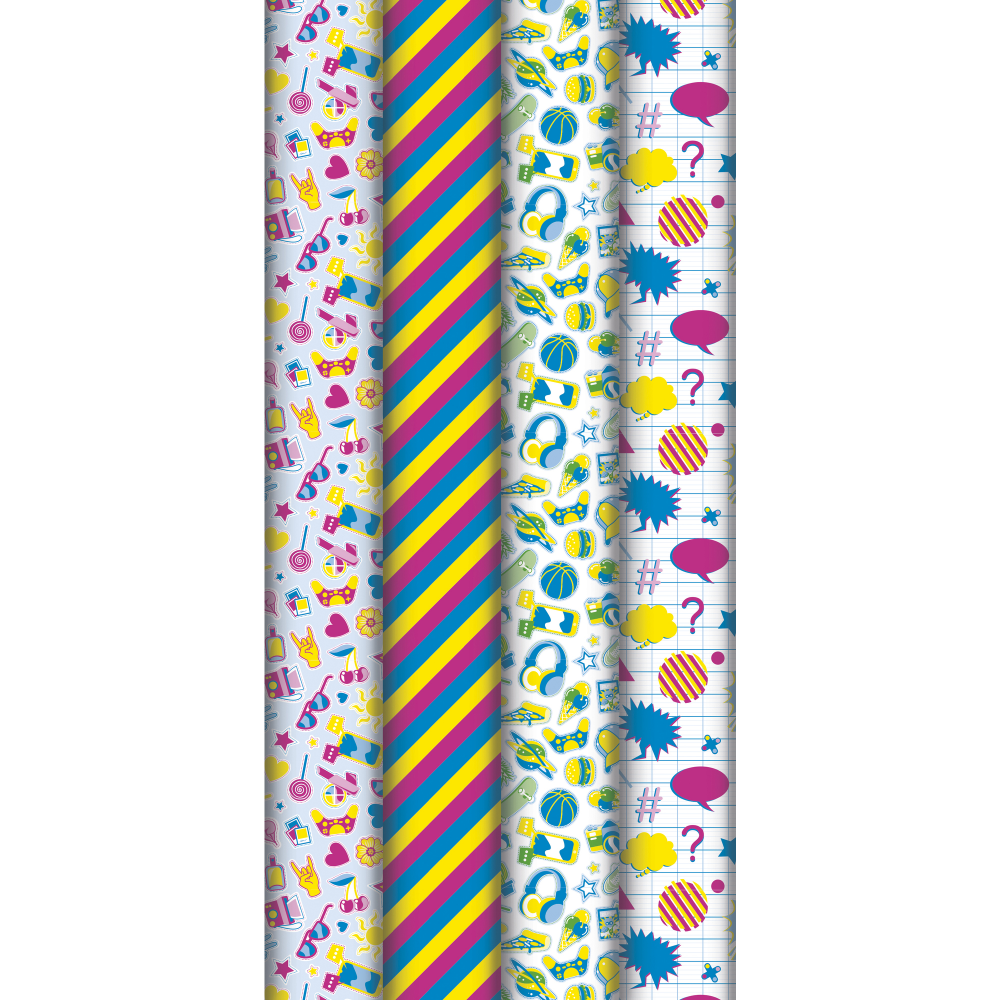 Бумага декоративная в рулоне "Excellia. Pep's", 2x0.7 м, ассорти