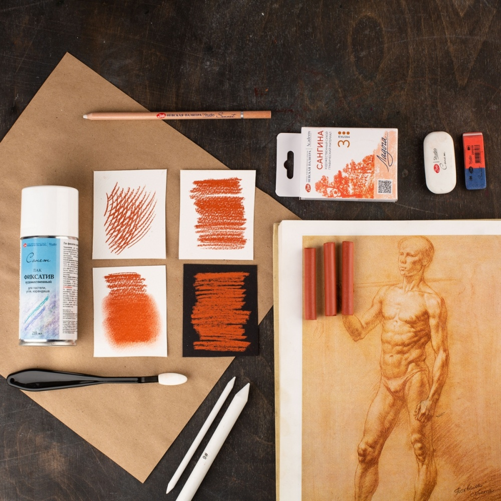 Сангина "Ладога", набор мелков, 3 цвета - 5