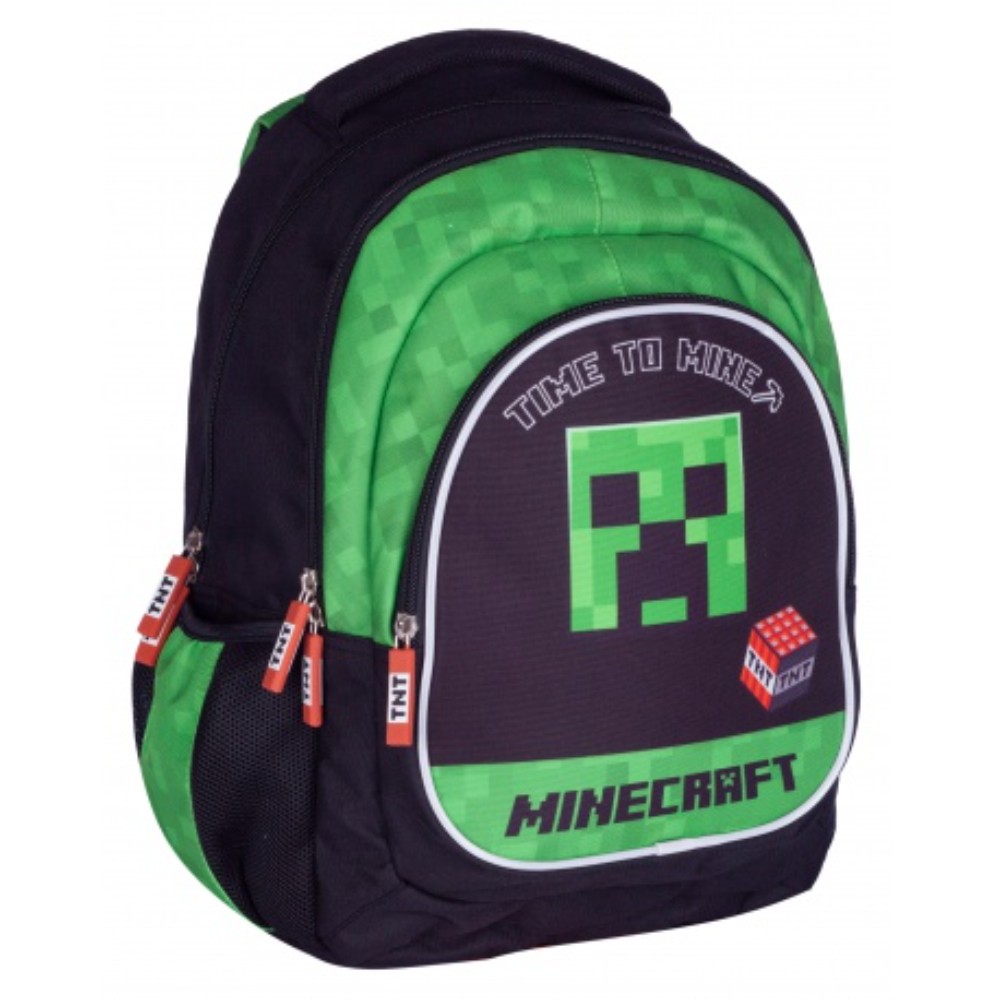 Рюкзак детский Astra "Minecraft time to mine", черный, зеленый