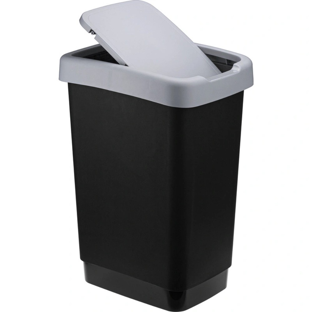 Урна для мусора IDEA, 25 л, пластик, черный, серый - 4