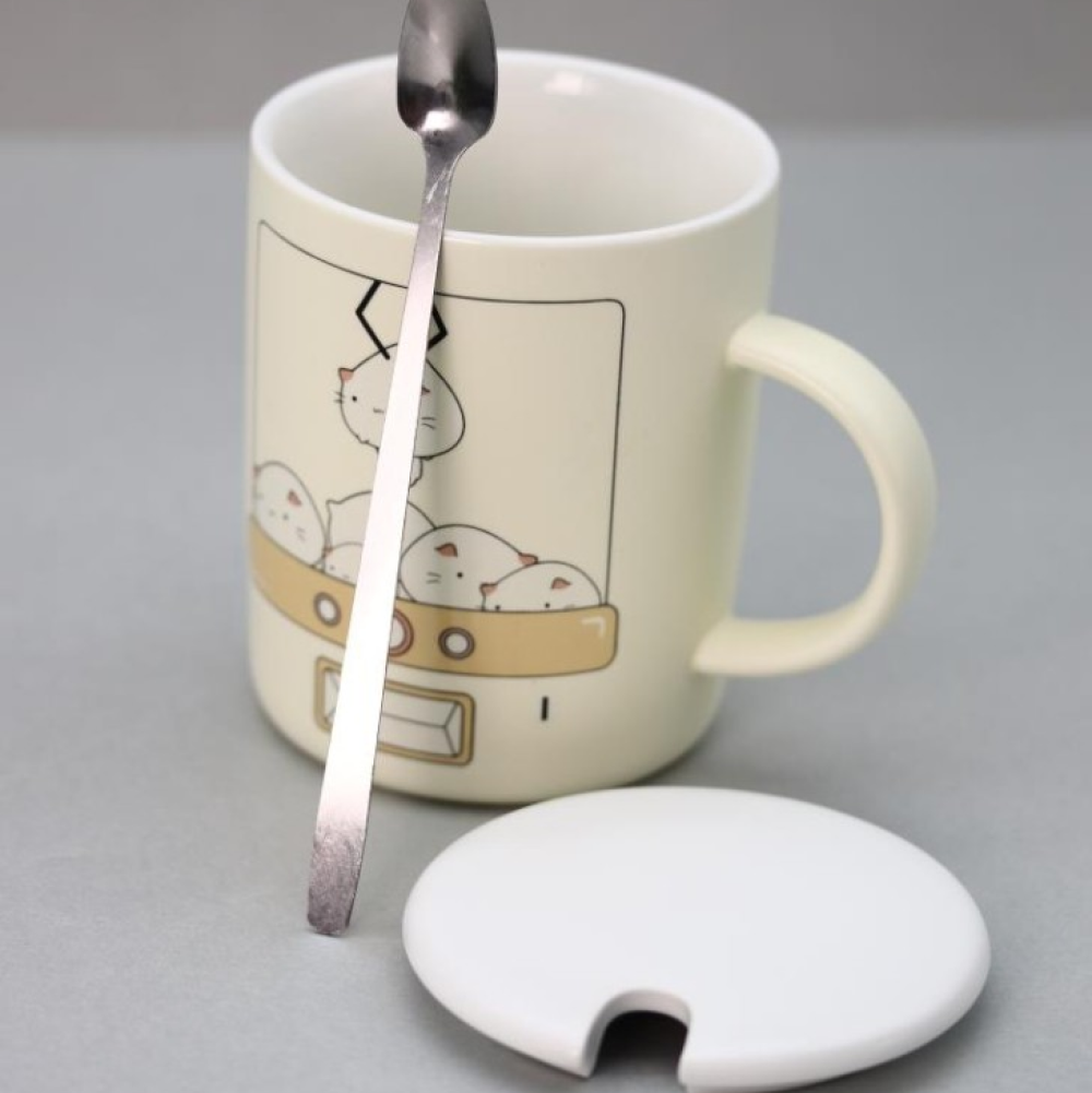 Кружка "Device with toys" с крышкой, керамика, 350 мл, желтый - 3