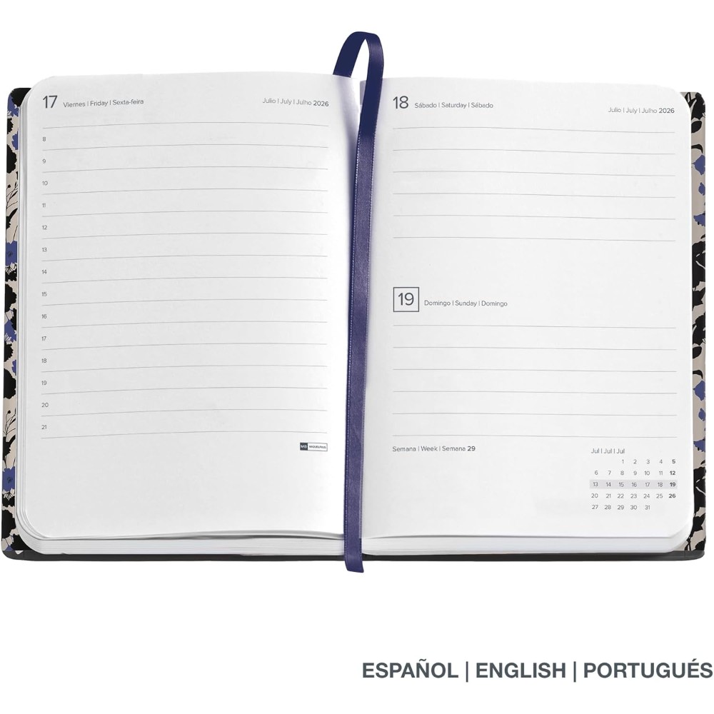 Ежедневник датированный "Black&Blue" 2026, A6, линейка, черный, синий