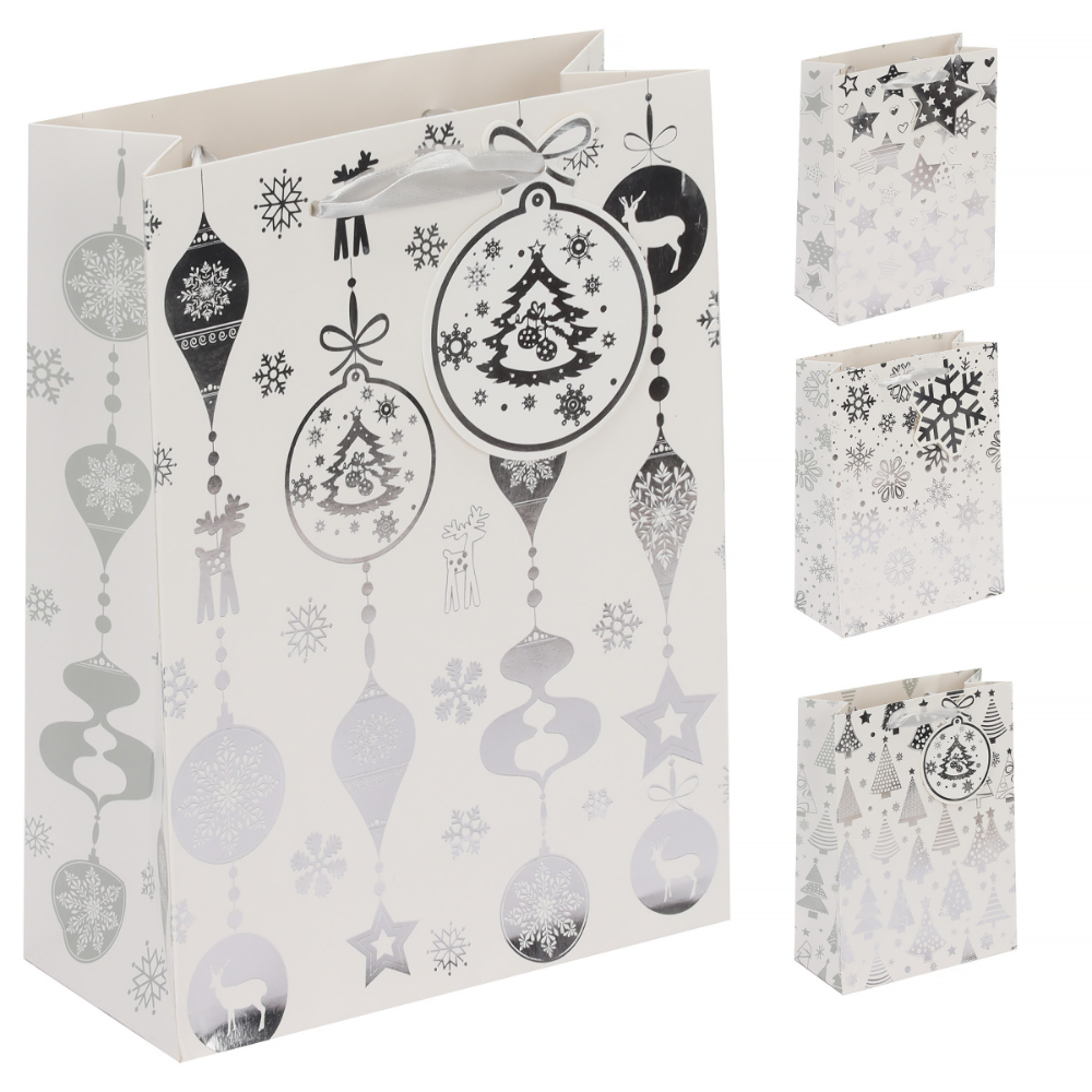 Пакет бумажный подарочный 17*23*8 см "Winter Pattern" ассорти