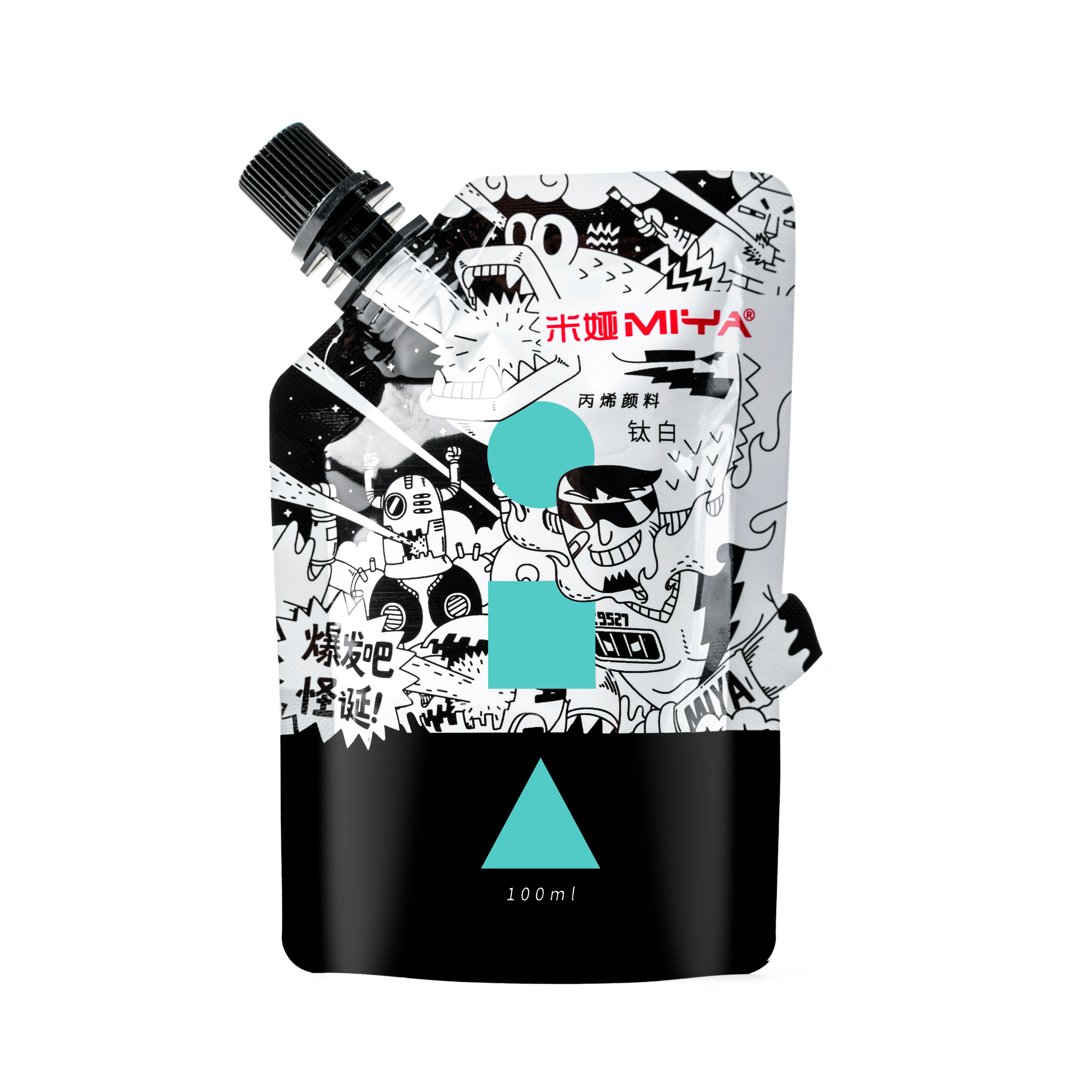 Краски акриловые "Himi Miya", 059 умеренно-бирюзовый, 100 мл, дой-пак