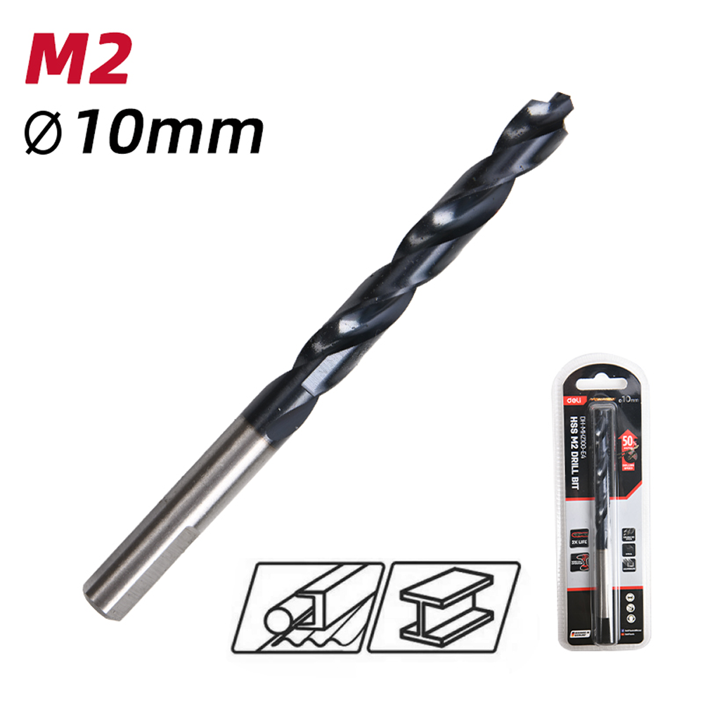 Сверло по металлу Deli RS EDH-MHZ100-E4, 10.0 мм, DIN 338, HSS-TiN - 6