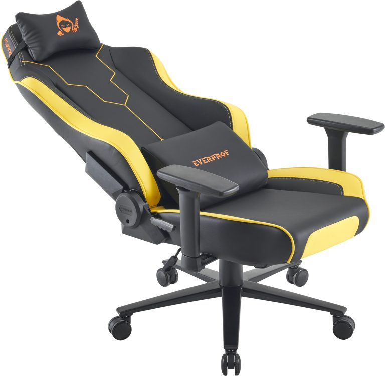 Кресло игровое EVERPROF Rapid экокожа, черный/желтый, крестов. металл - 8