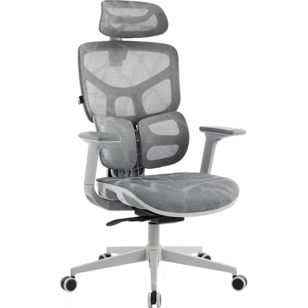 Кресло эргономичное EVERPROF Alfa, Grey, сетка, серый, металл, корпус серый