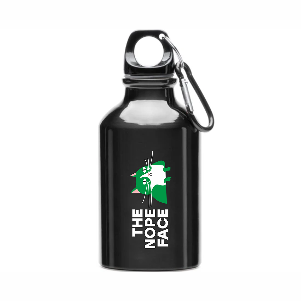 Алюминиевая бутылка "The nope face", черный