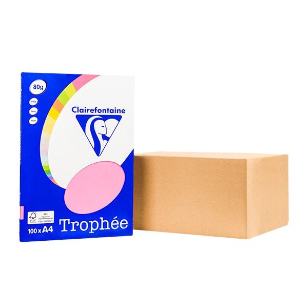 Бумага цветная "Trophée", А4, 100 листов, 80 г/м2, розовый неон