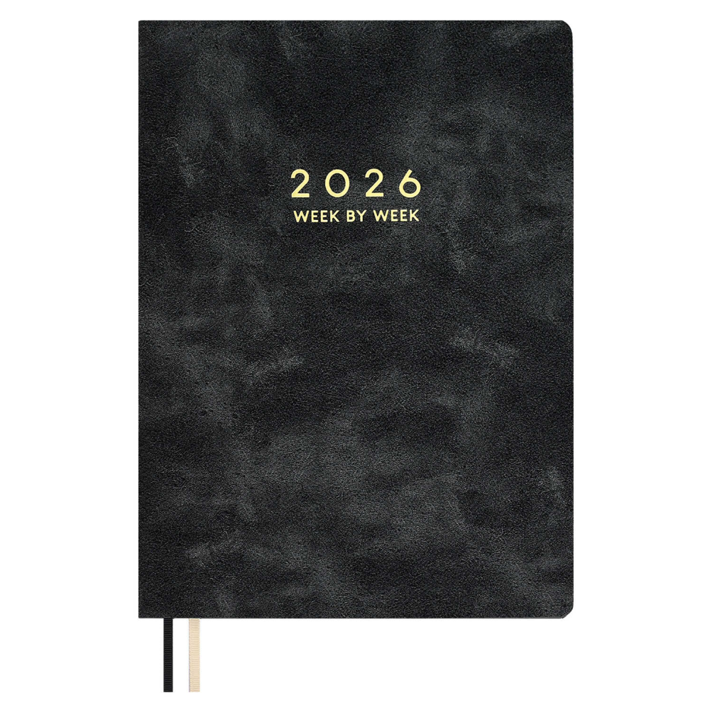 Еженедельник датированный "Тиволи Делавэ черный", А4, 160 страниц, черный, 2026