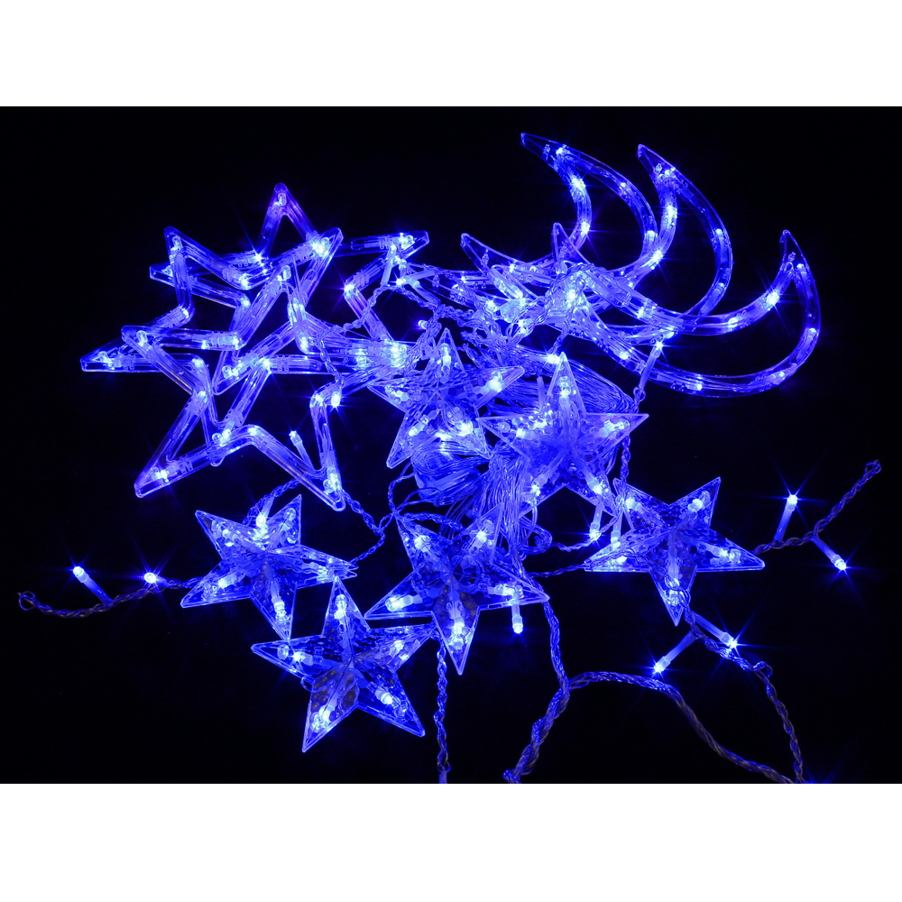 Гирлянда LED "Бахрома. Звезда L", 3 м, синий