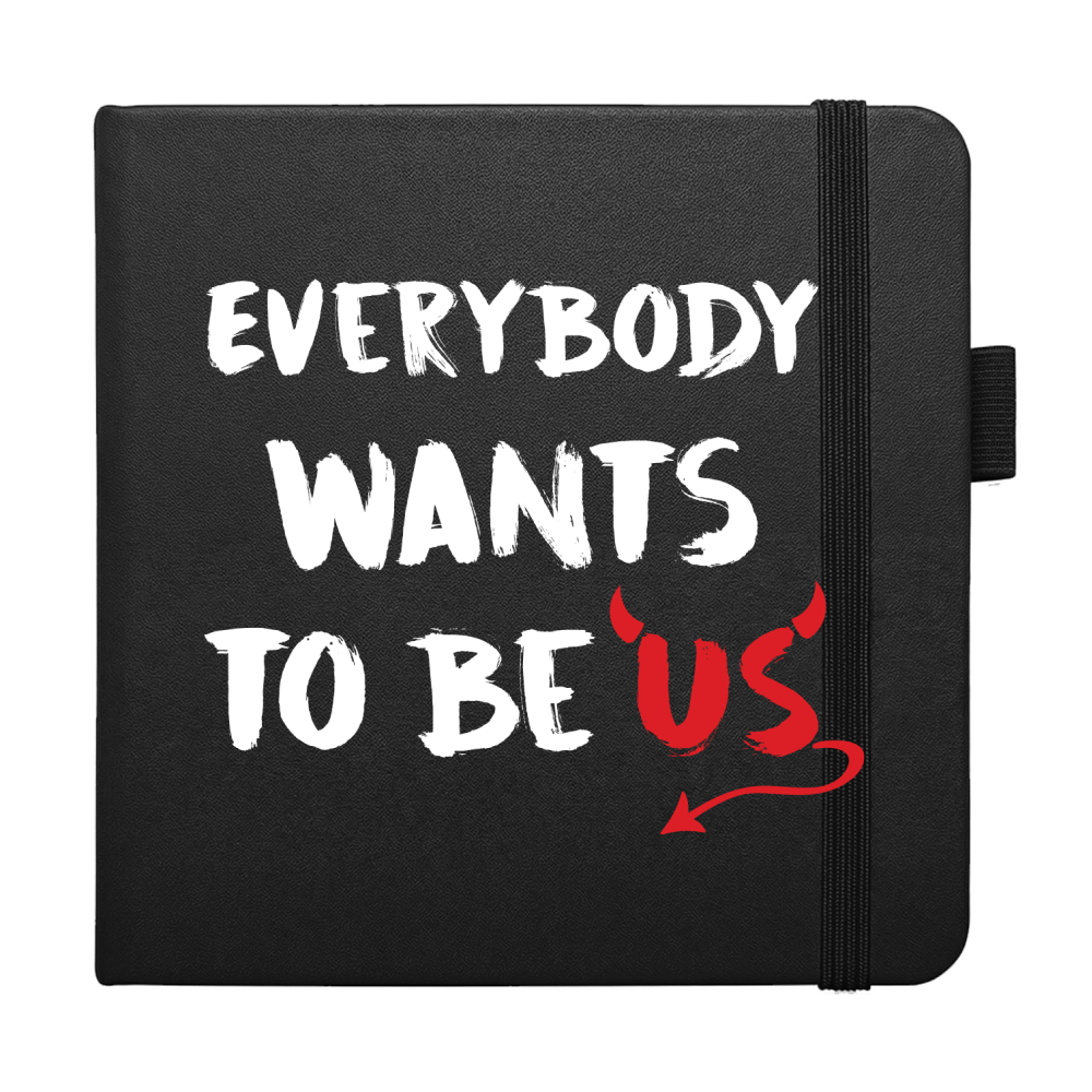 Скетчбук "Everybody wants to be us", 12х12 см, 140 г/м2, 80 листов, черный