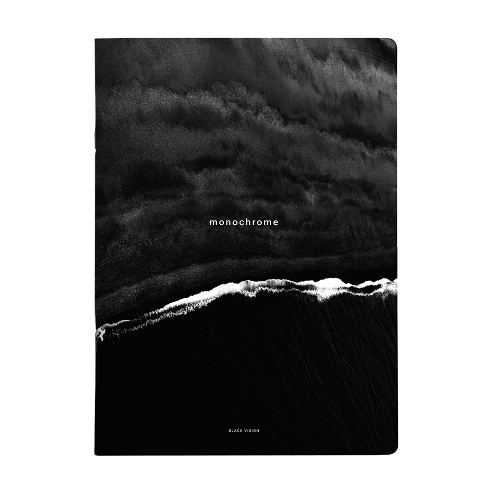 Тетрадь "Dune прилив", A4, 48 листов, клетка, скоба сбоку, черный