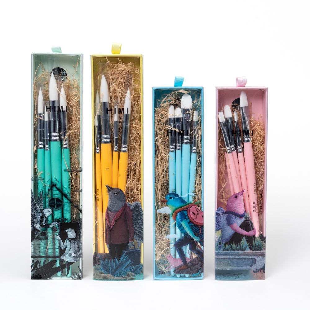 Набор кистей для рисования "Himi Little Bird", синтетика, 5 шт - 11