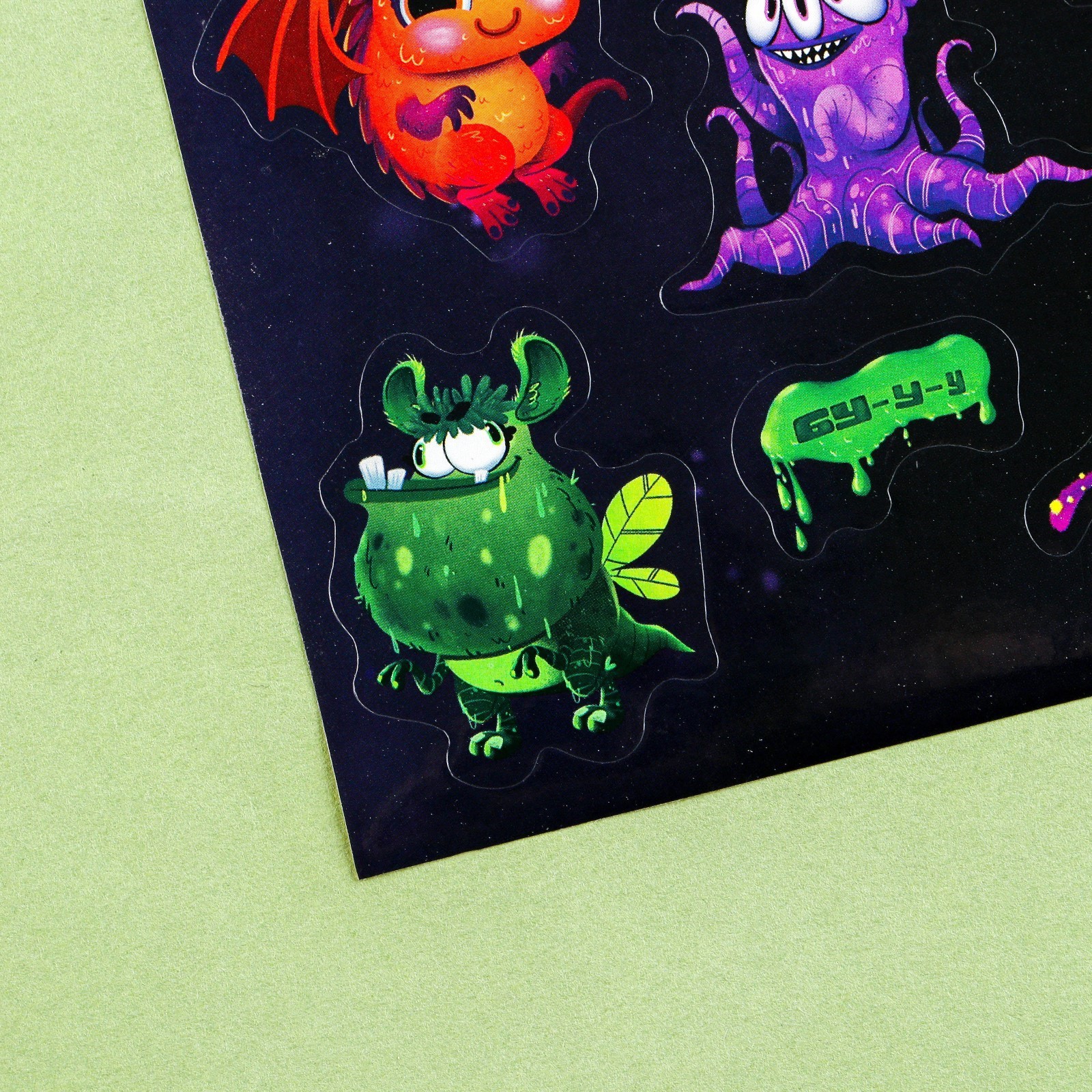 Наклейка бумажная "Монстрики", 1 лист 11x16 см