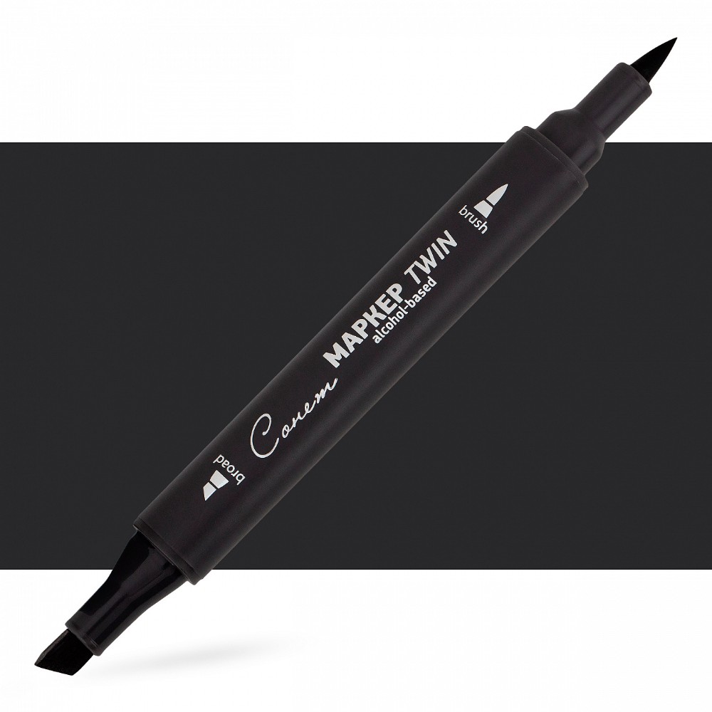 Маркер перманентный "Сонет Twin Brush", черный