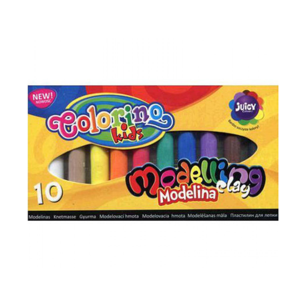 Глина для моделирования "Colorino Modelina", 10 цветов, круглый