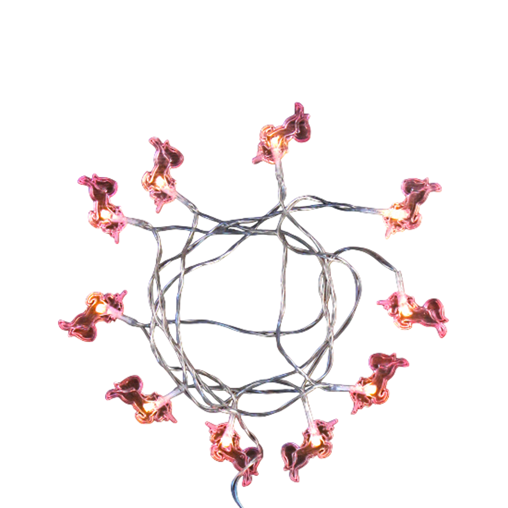 Гирлянда электрическая LED "Нить" с насадками "Единорог", 2 м, тепло-белый