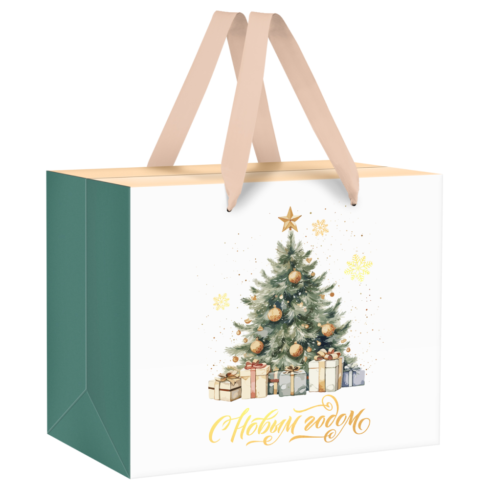 Коробка-пакет подарочная "Christmas mood", 27х20х13 см, ламинированная