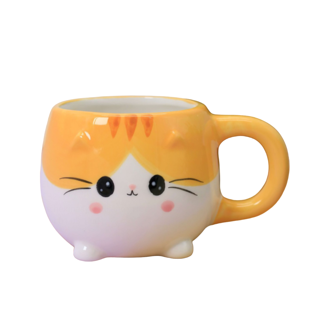 Кружка керамическая "Cat", 450 мл, оранжевый