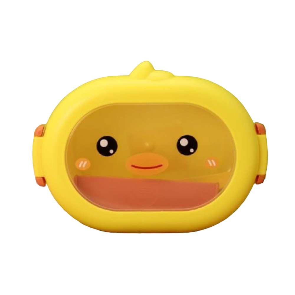 Контейнер для еды "Duck love", пластик, желтый