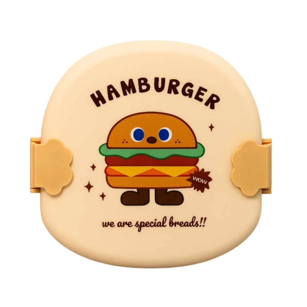 Контейнер для еды "Hamburger", пластик, бежевый