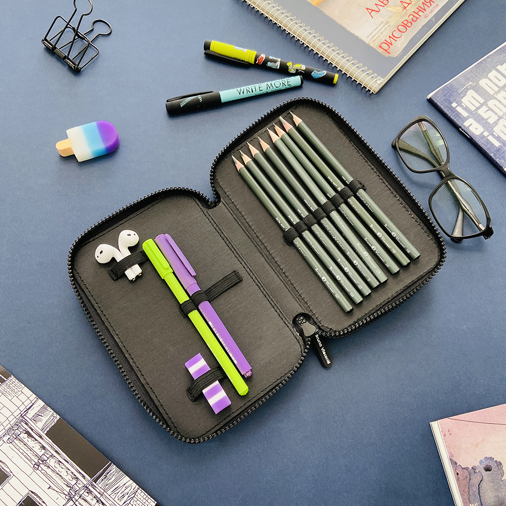 Пенал "Которусалка", 1 отделение, черный - 4