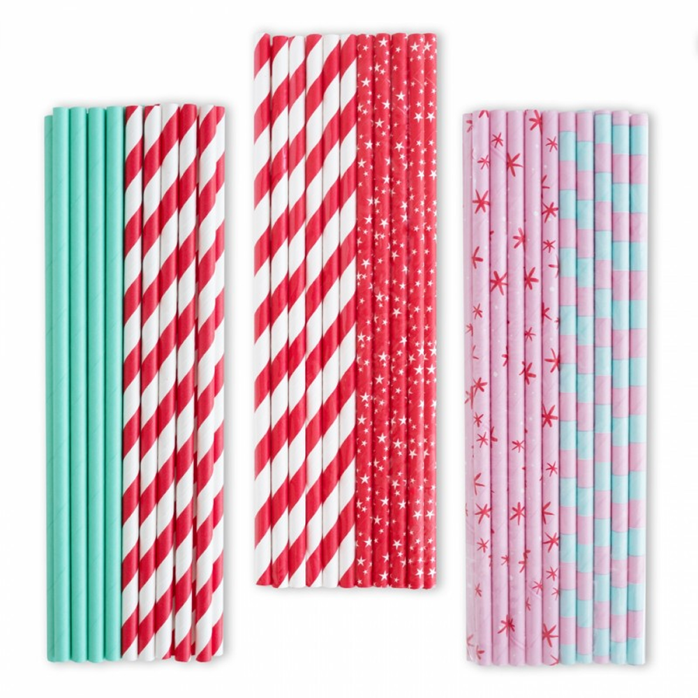 Трубочки для напитков бумажные "Let's party", 20 шт, ассорти