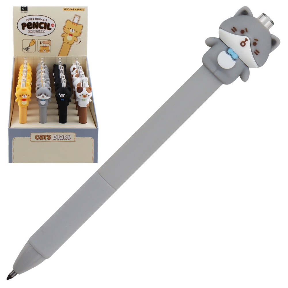 Карандаш автоматический "Котик" 2,0 мм, HB, ассорти