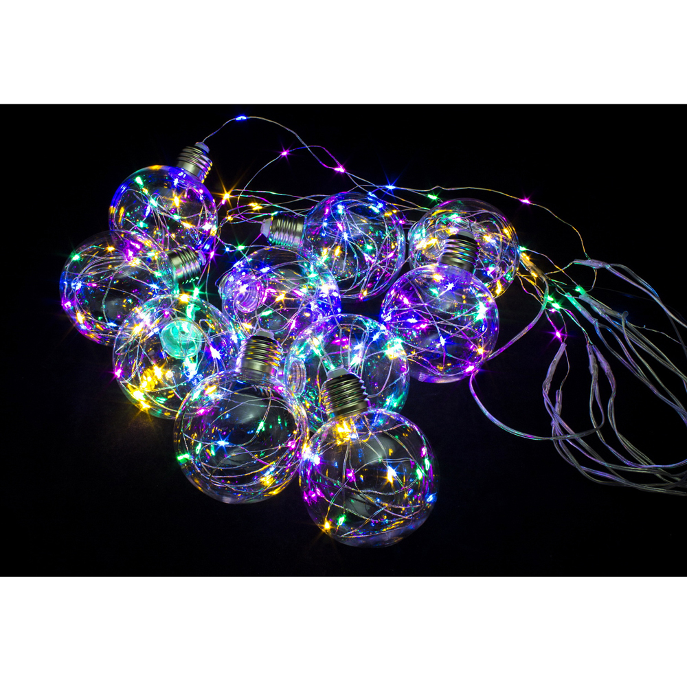 Гирлянда LED "Бахрома. Шарики", 3x0.7 м, разноцветный