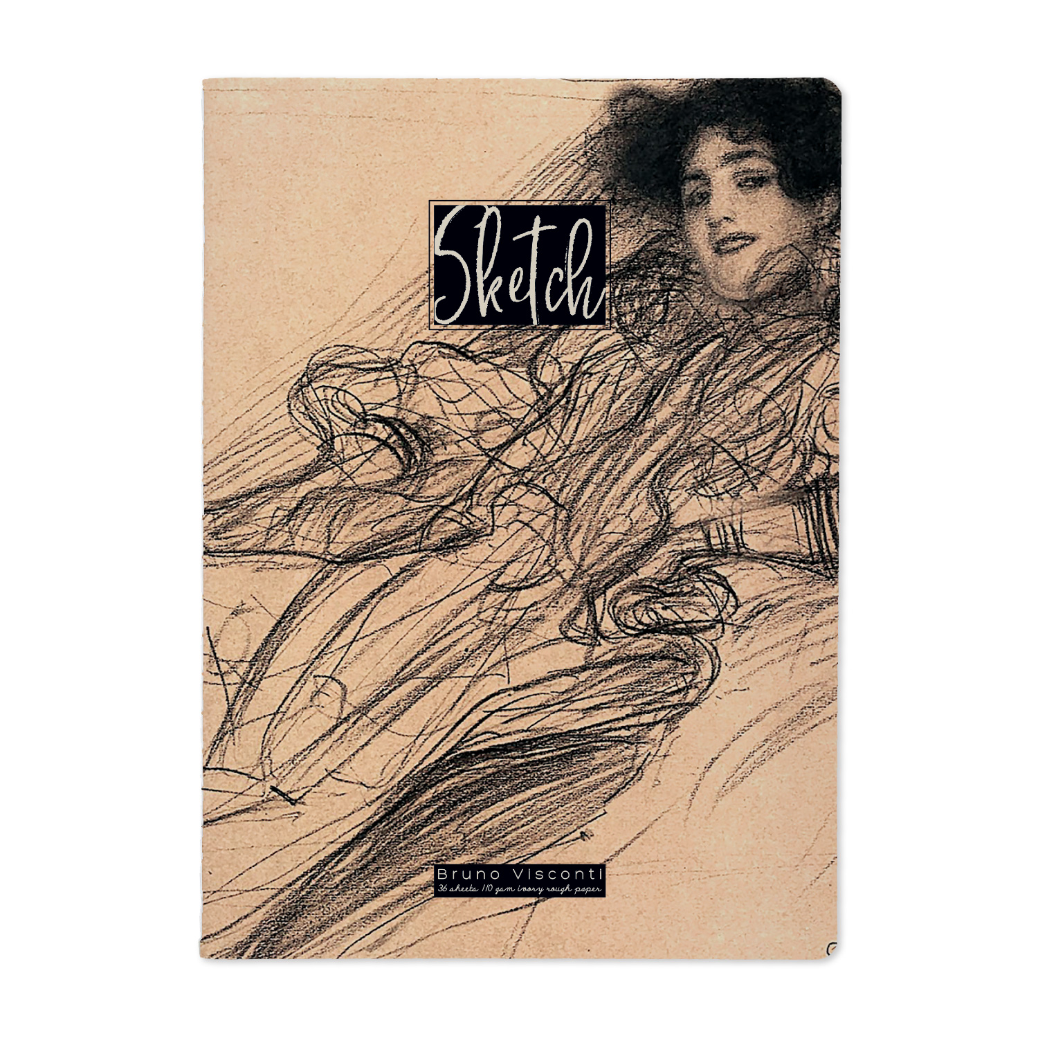 Скетчбук "Bruno Visconti", А4, 36 листов, нелинованный, коричневый, черный - 5