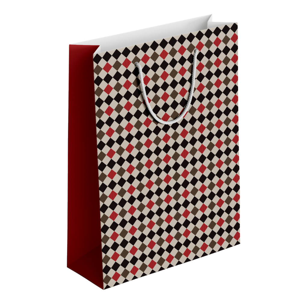Пакет бумажный подарочный "Cage", 32х49х12 см, красный