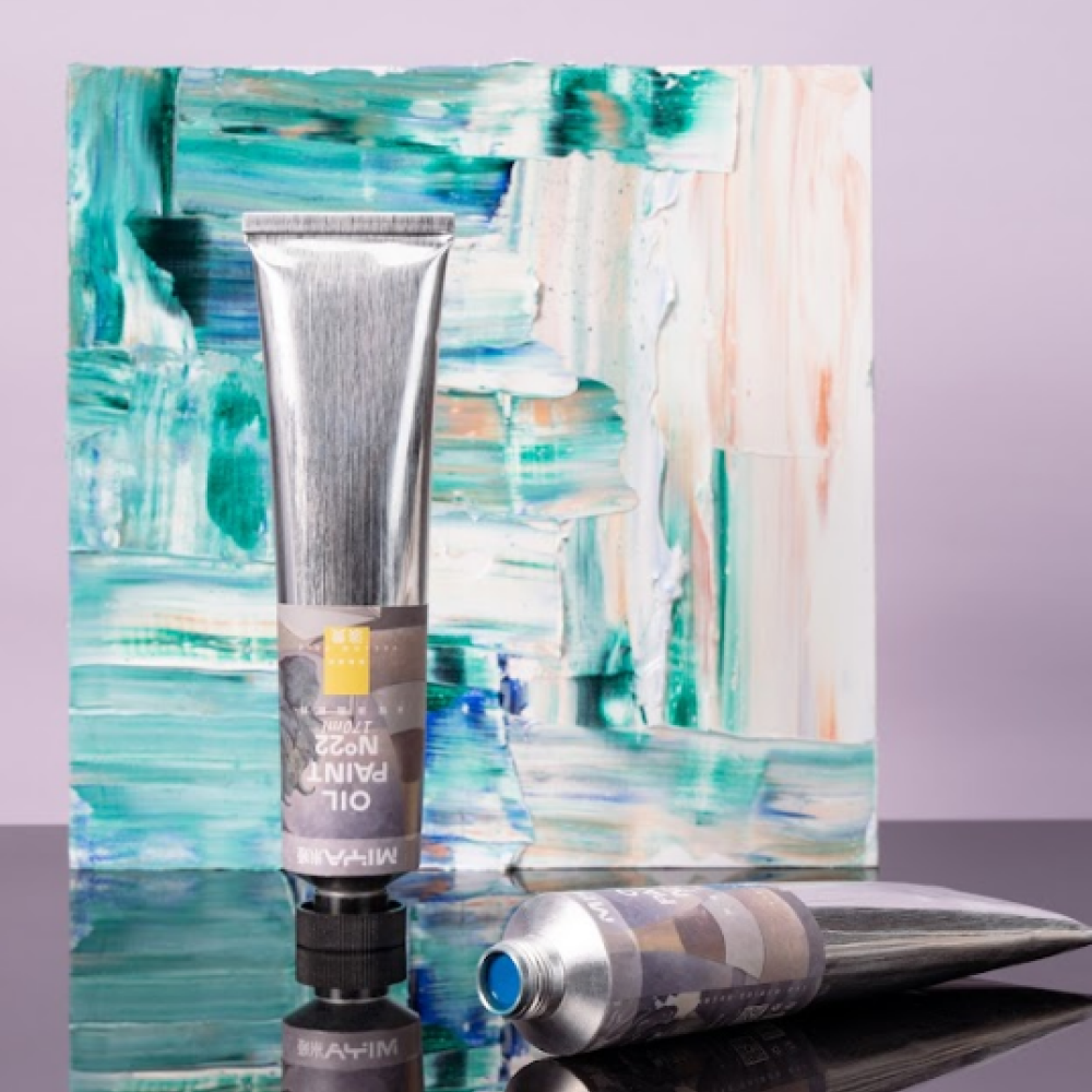 Краски масляные "HIMI.MIYA" зелёный оливковый, 170 мл., туба - 7