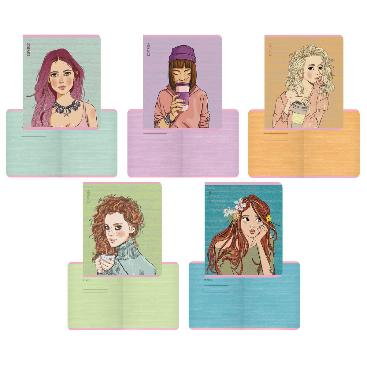 Тетрадь Listoff "Girls style", А5, 48 листов, клетка, ассорти