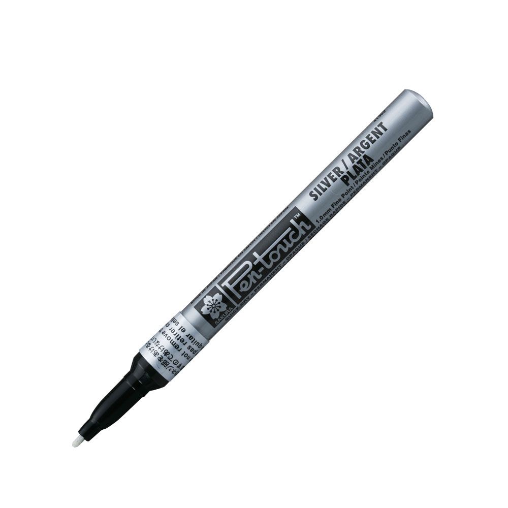 Маркер перманентный "Pen-Touch", F, серебристый