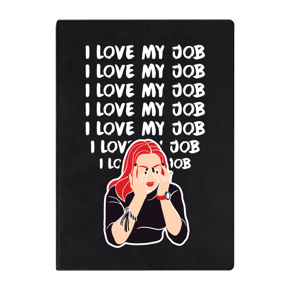 Ежедневник недатированный "I love my job", А5, 272 страницы, черный