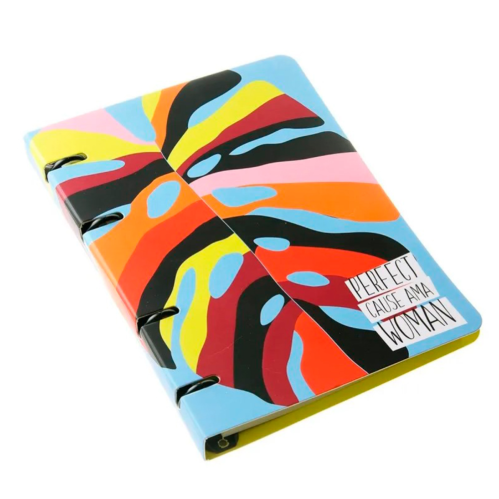Тетрадь на кольцах "Abstract лист", А5, 120 листов, клетка, разноцветный