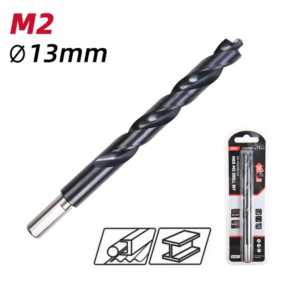 Сверло по металлу Deli RS EDH-MHZ130-E4, 13.0 мм, DIN 338, HSS-TiN - 3