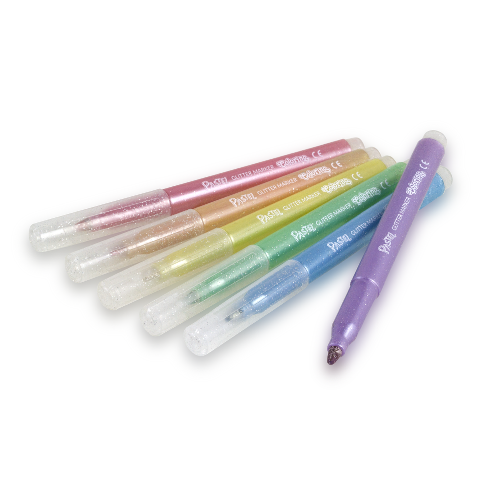 Фломастеры "Pastel", с блестками, 6 шт   