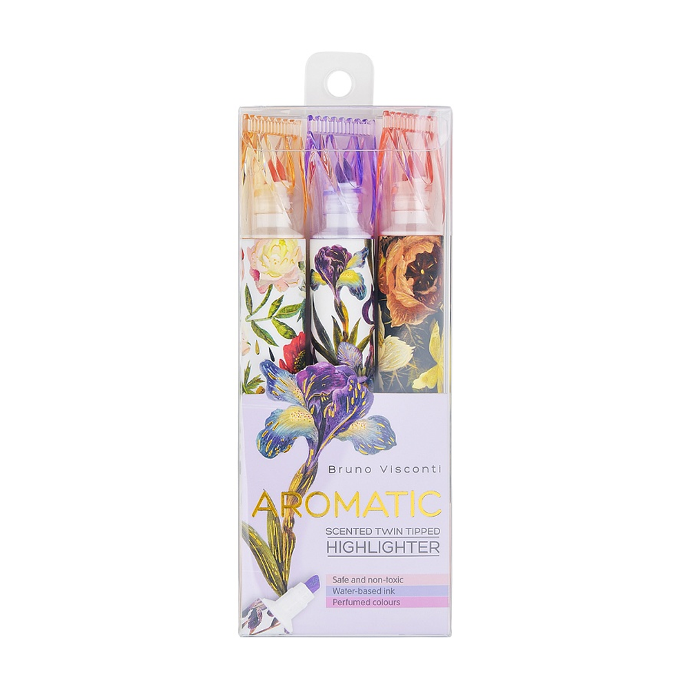 Набор маркеров текстовых “Flora”, 3 штуки, ассорти