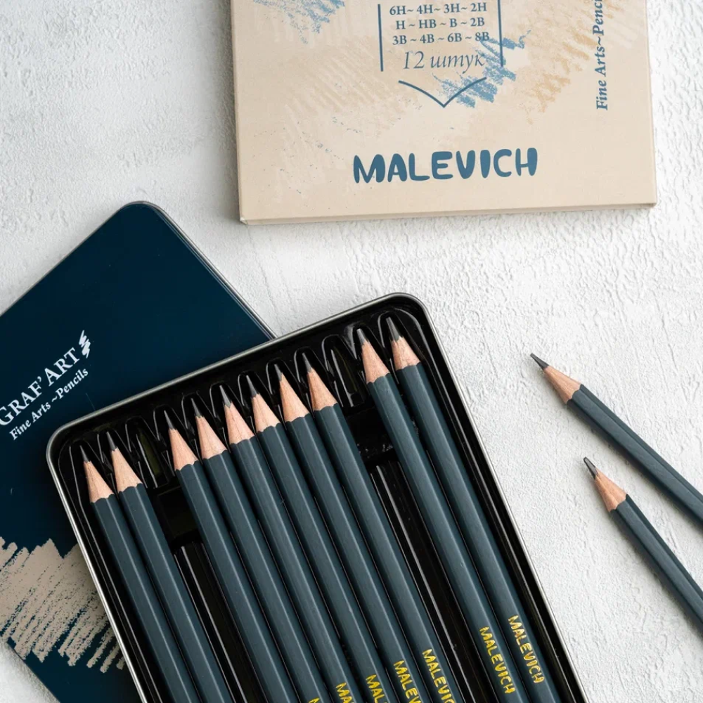 Карандаш чернографитный "Малевичъ", 12 шт, набор - 8