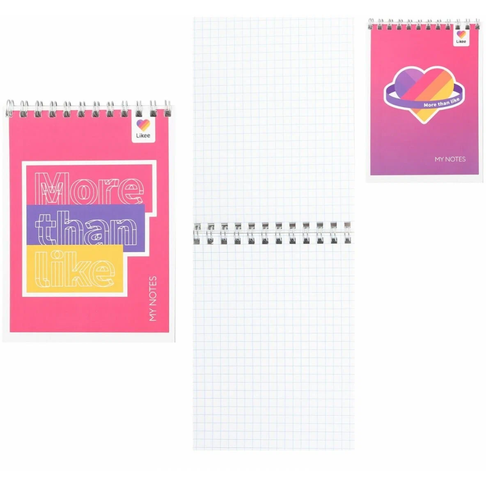 Блокнот "Likee", А6, 40 листов, в клетку, ассорти