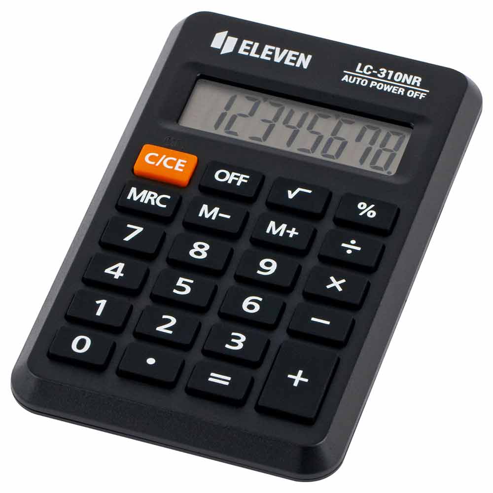 Калькулятор карманный Eleven "LC-310NR", 8-разрядный, черный
