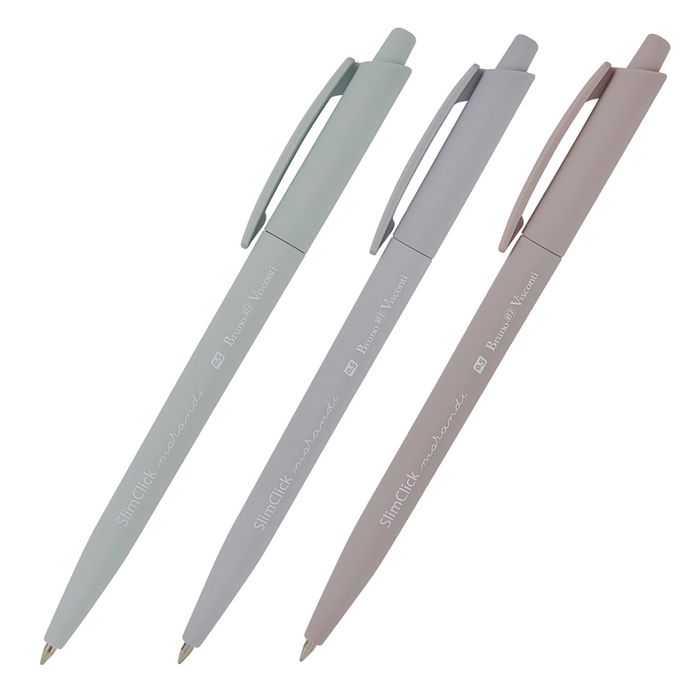 Ручка шариковая "SlimClick. Morandi", 0.5 мм., пластиковая, ассорти, синий