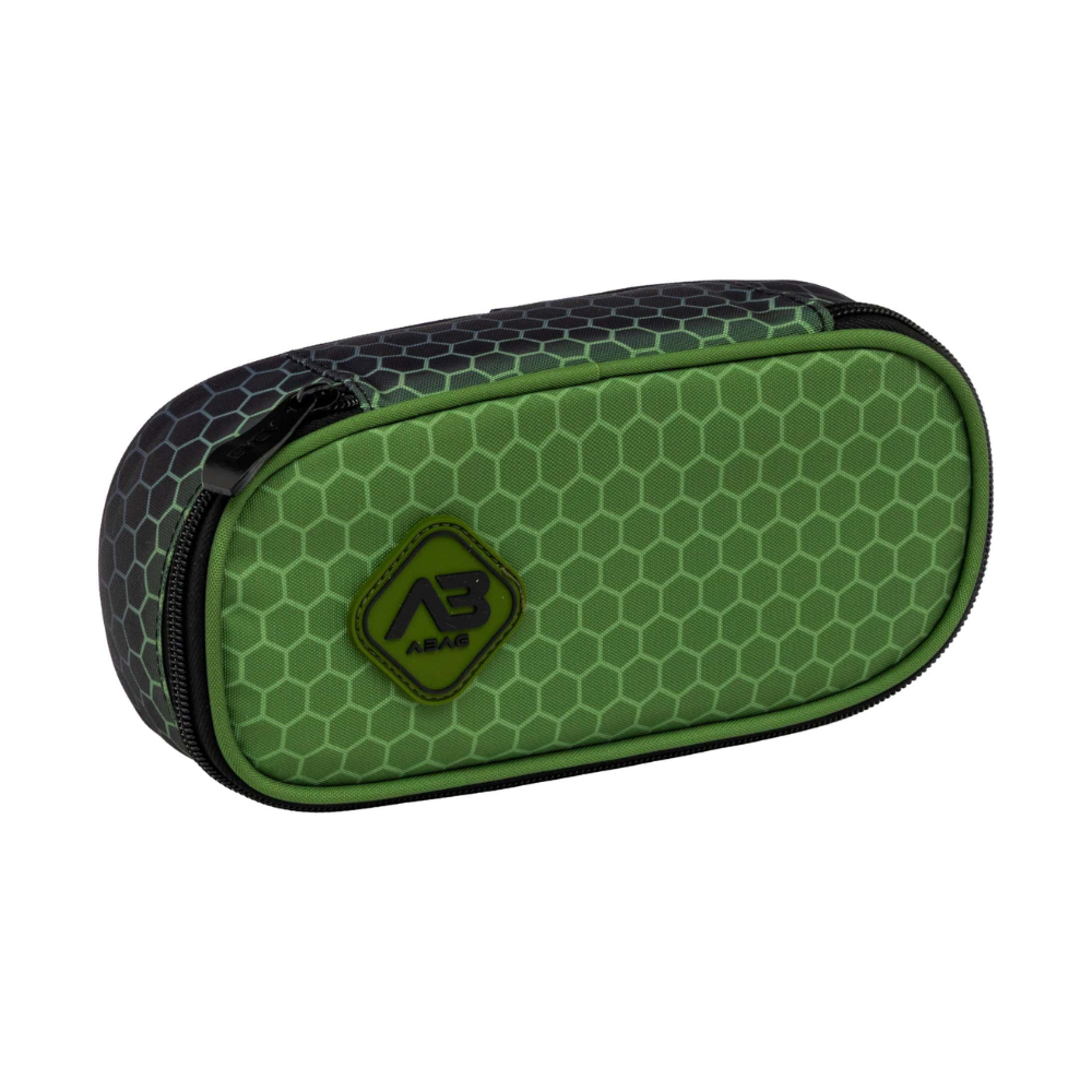 Пенал "Hexagon Green Ombre", 1 отделение, зеленый