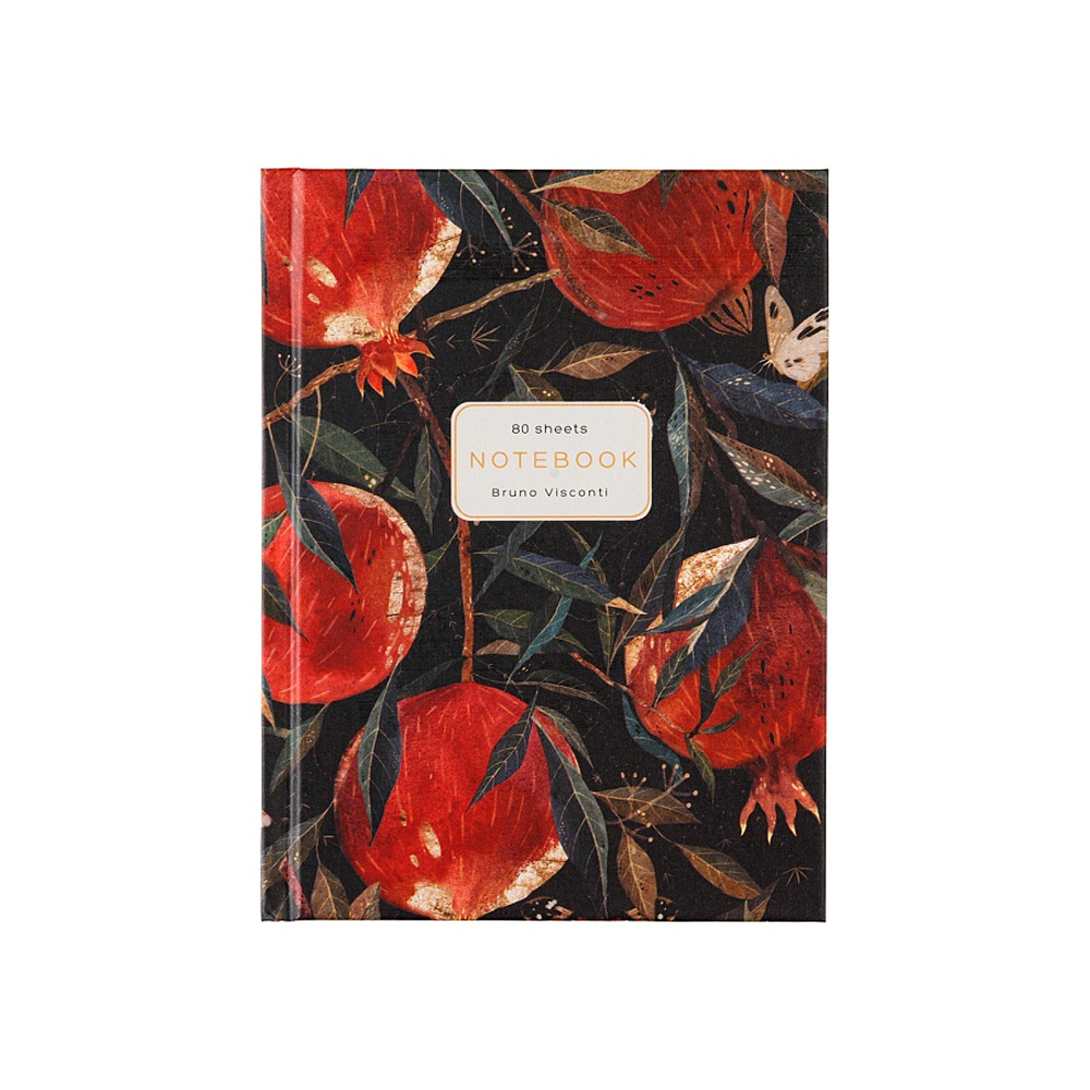 Блокнот "Flora. Гранат", A6, 80 листов, клетка, красный, черный