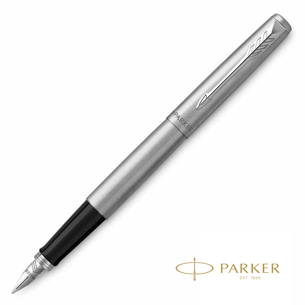 Ручка перьевая "Parker Jotter Stainless Steel", М, серебристый, патрон синий