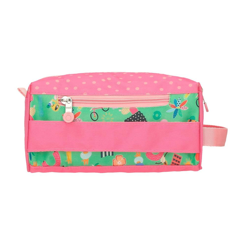 Пенал "Garden Party", 1 отделение, полиэстер, зеленый, розовый - 4